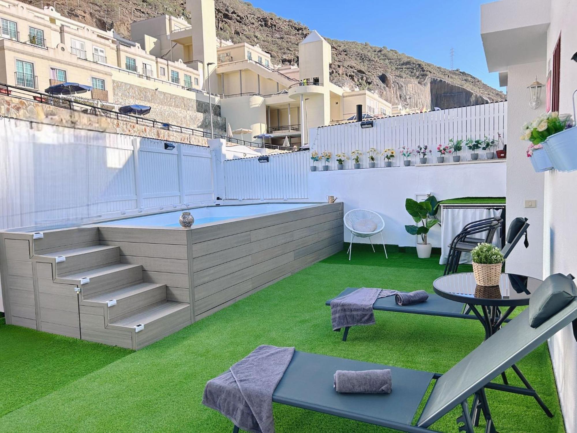 Big Villa Puerto Rico Streetfront With Private Saltwater Jacuzzi Pool, Bbq, Kitchen & 3 Terraces Near Shopping Center Puerto Rico (Gran Canaria) Kültér fotó